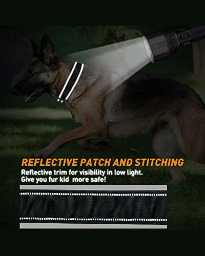 AUBELL Reflective Tactical Heavy Duty Dog Collar with Handle,Black XL