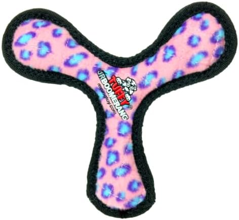 TUFFY - World's Tuffest Soft Dog Toy -Boomerang-Squeakers-Multiple Layers.Made Durable, Strong & Tough.Interactive Play(Tug, Toss & Fetch).Machine Washable & Floats (Pink, Junior)
