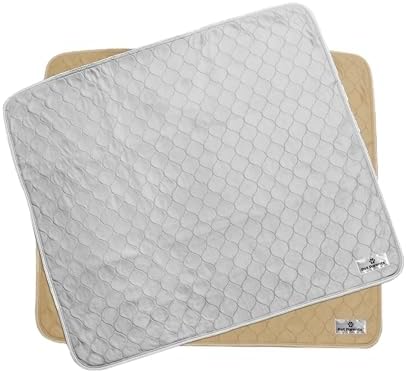 Pet Parents® Pawtect® Pads Washable Pee Pads for Dogs (2pack) of Premium Dog Pee Pads, Waterproof Puppy Pads & Reusable Dog Pads, Whelping Pads & Modern Pee Pads for Dogs (Tan/Grey, 34x36)