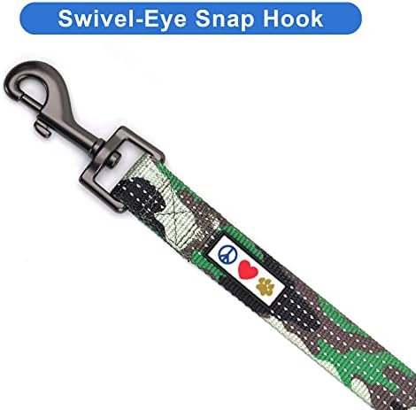 Pawtitas Camo Green Dog Leash 6 ft M/L Reflective Durable Lightweight Dog Lead for Medium or Large Dogs and Puppies