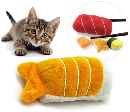 munchiecat Premium Organic Catnip Sushi Toy (1-pc) for Cats, Kittens - USA Made Durable Design for Pouncing, Batting and Play