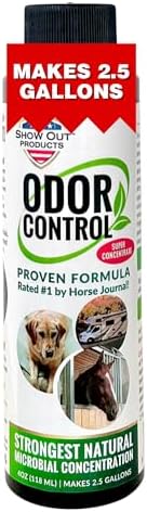 Show Out Odor Control & Urine Smell Remover - Eliminates Odors from Dog, Pet, Horse, Cat, Trailers, Carpet and Homes - Makes 2.5 Gallons of Spray. Pee Odor Destroyer, Eliminator & Enzyme Cleaner
