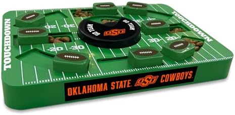Pets First NCAA Oklahoma State Large Puzzle Toy, New Size, Interactive Dog Treat & Slow Feeding Toy