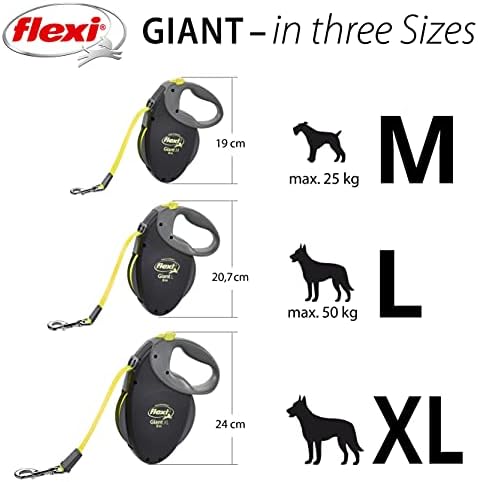 FLEXI® Giant Tape Retractable Dog Leash, Medium, 26 ft - Black