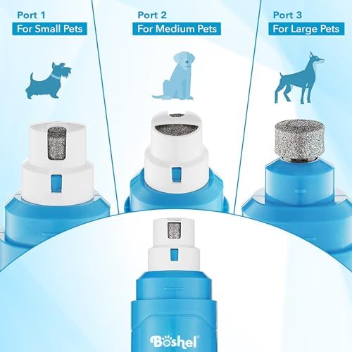 BOSHEL Dog Nail Clippers & Dog Nail Grinder - Dog Trimmer With Safety Guard & Razor Sharp Blades - Rechargeable 2 Speed Electric Grinding Tool – Safe Dog Nail Trimmers For Small & Large Pets.