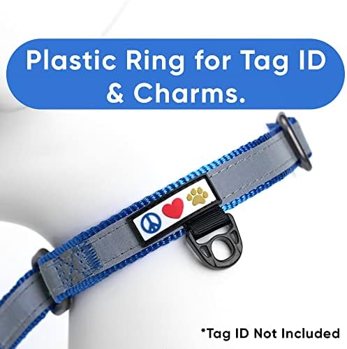 Pawtitas Customized Martingale Dog Collar Reflective Reflective Dog Collar Embroidered Personalized Name Phone Number Adjustable for Puppies Small Medium Large Size Dogs Medium Blue