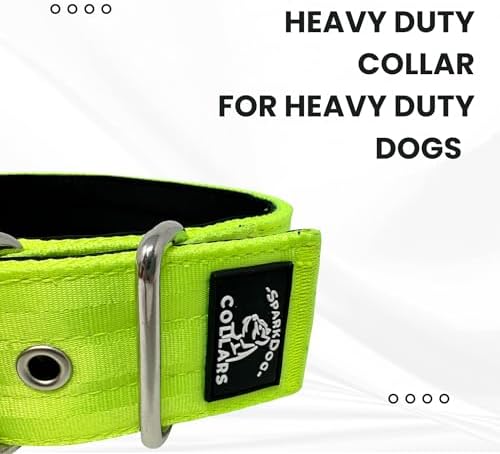 SparkDog 2" Padded Working Dog Collar (Lime Green, 2" Padded (16-21" Neck)