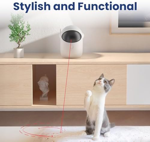 PAWSPIK Automatic Laser Cat Toy, Rechargeable Interactive Cat Toy, White