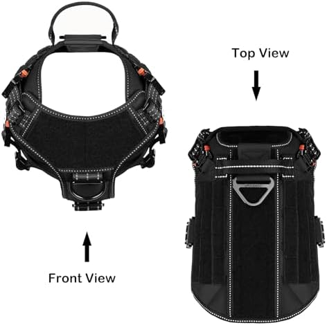 ICEFANG Tactical Dog Harness for Medium Dogs,Full Metal Buckles Dog Vest