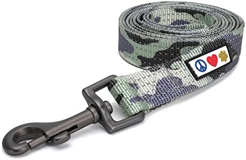 Pawtitas Camo Grey Dog Leash 6 ft XS/S Reflective Durable Lightweight Dog Lead for Small Dogs and Puppies
