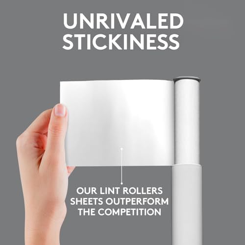 Flint Classic White Retractable Mini Lint Roller with 30 Extra Sticky Sheets, Small and Portable Lint Roller, Ideal Pet Hair Remover, Travel Lint Rollers for pet Hair Extra Sticky