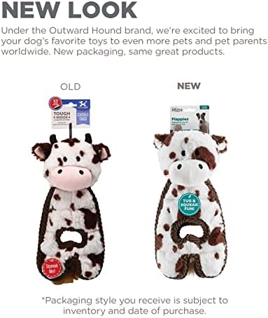 Outward Hound by Charming Pet Cuddle Tugs Cow Plush Squeaky Dog Toy