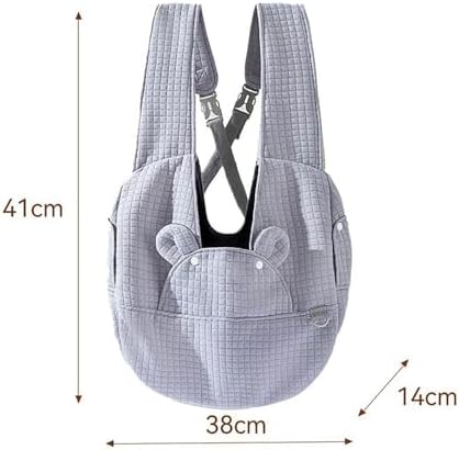 Dog Carrier Backpack, Cute Bear Shape Crossbody Chest, Dog Travel Bag, Small Dog Cat Go Out Bag, Comfort Breathable Puppy Bags, Portable Adjustable for Small Dogs Cats Outdoor Travel (Grey)