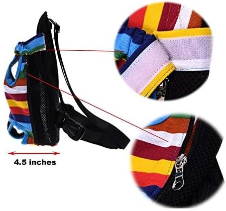 Pet Dog Carrier Backpack Mesh Camouflage Outdoor Travel Products Breathable Shoulder Handle Bags for Small Dog Cats (M, Rainbow)