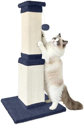 Cat Scratching Post for Indoor Cats, 32Inch Sisal Cat Scratcher