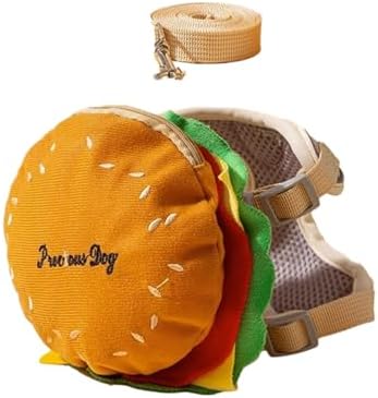 Adjustable Pet Puppies Self-Carrier Hamburger Bag for Dog Outdoor Training Hiking with Leash Bags Pet Backpack for Small Dogs