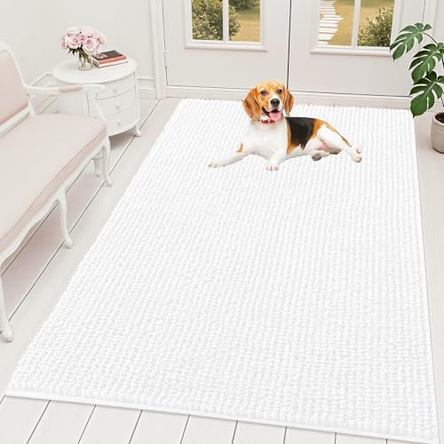 OLANLY Dog Door Mat for Muddy Paws 70x46, Extra Absorbent Chenille Mud Mat