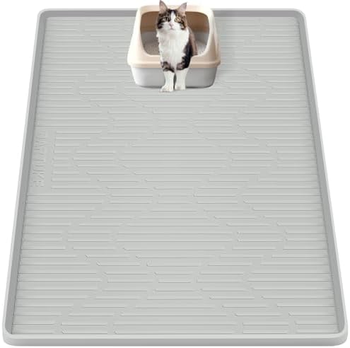 Silicone Cat Litter Box Mat 34"x 20" Extra Large Cat Rubber Mat