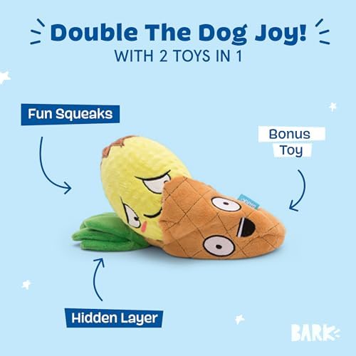 BarkBox Penny The Pineapple 2-in-1 Interactive Plush Dog Toy