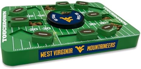 Pets First NCAA WEST Virginia Large Puzzle Toy, New Size, Interactive Dog Treat & Slow Feeding Toy