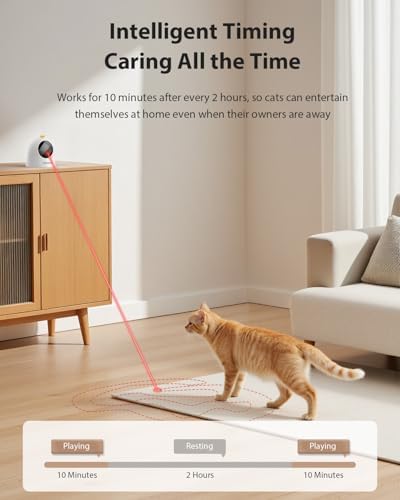 ROJECO Auto Laser Cat Toys for Indoor Cats,Upgraded Interactive Cat Toy with Magnetic Base,3 Speed Modes & Auto Sleep,Rechargeable Interactive Cat Toys for Bored Indoor