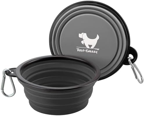 Rest-Eazzzy Collapsible Dog Bowls, 2 Pack Sturdy Portable Dog Water Bowls