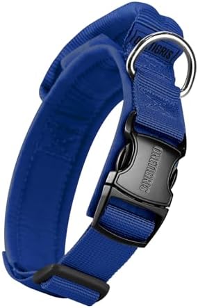 OneTigris Tough Tactical Dog Collar for Small Dogs with Handle Blue S