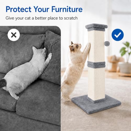 Cat Scratching Post for Indoor Cats, Sisal Cat Scratcherl, 32 Inch