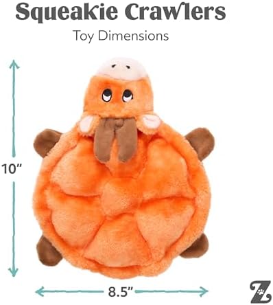 ZippyPaws Squeakie Crawler- No Stuffing Dog Toy to Keep Them Busy, for Small, Medium, & Large Dogs, Squeaky Pet Toy for Boredom, Unstuffed Chew Toy, Soft Plush Puppy Products, Moody the Moose- 12"