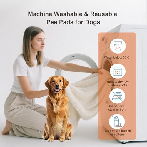 Washable Dog Pee Pads with 4 Straps Soft Plush Dog Cot Replacement Cover for Elevated Beds & Crates - 3X Thicker, Leakproof, Reusable, Grey 31" x 25"