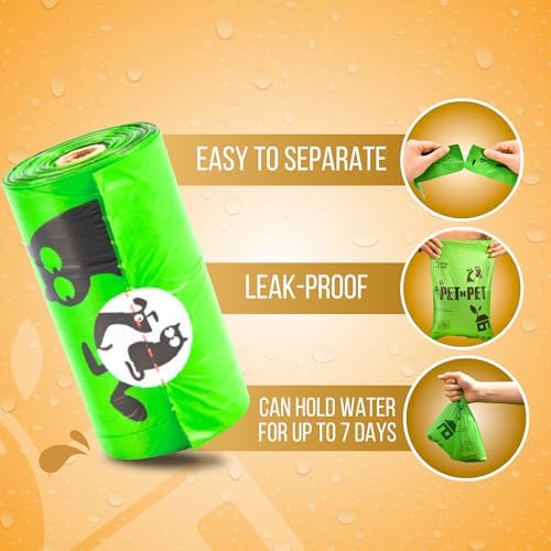 Pet N Pet Dog Poop Bags Rolls, 270 Count, Plant Based, Unscented, Green