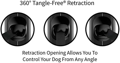 TUG Oval 360° Tangle-Free Retractable Dog Leash with Integrated Waste Bag Dispenser (Medium, Grey)