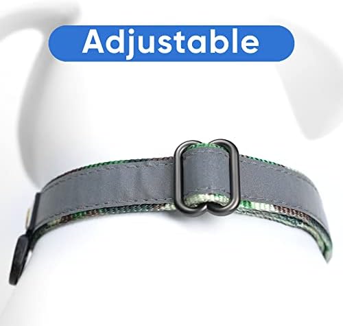 Pawtitas Camouflage Green Reflective Martingale Dog Collar, Medium