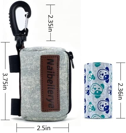 Dog Poop Bag Holder for Leashes doggie bag holder(Light denim)