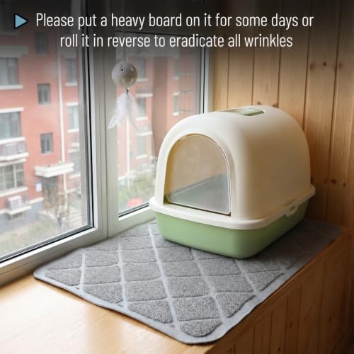 Mr. Pen- Large Cat Litter Mat, 17”X24”, Gray