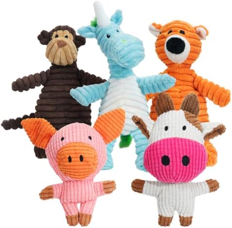 HGB 5 Pack Squeaky Dog Toys for Puppies Small Medium Dogs