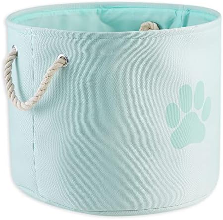Bone Dry Pet Storage Collection Collapsible Bin, Medium Round, Aqua