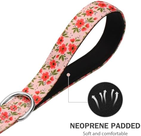 Hikiko 4FT Dog Leash Padded Double Handle with Designed Pattern