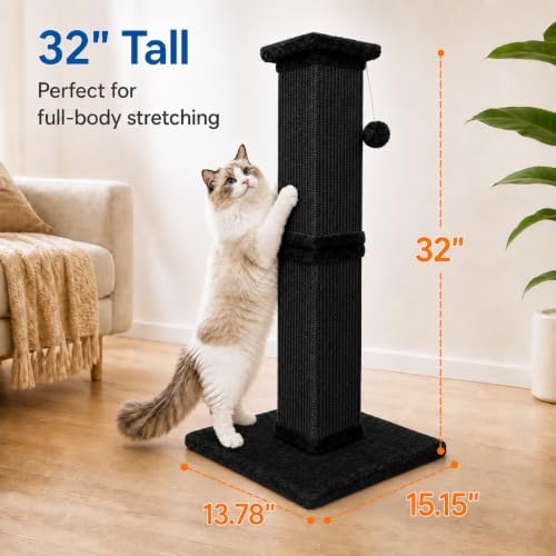Cat Scratching Post for Indoor Cats, Sisal Cat Scratcherl, 32 Inch