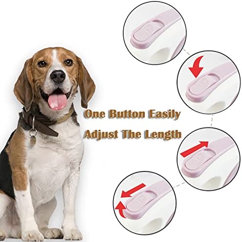 Lavender Purple Retractable Dog Leash 10 ft for Small and Medium Dogs and Cats, One Button Brake, Pause, Lock by LFCXHTY