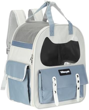 Cat Pet Backpack Carrier Blue 12"x8"x14" Travel Bag