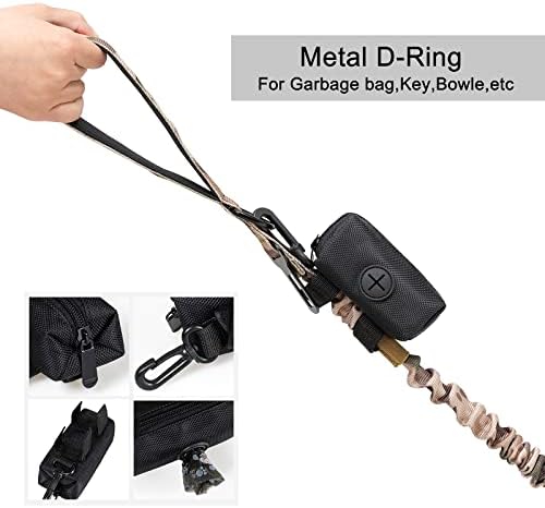 Tactical Dog Collar Adjustable Military Collar: - Nylon K9 Collars with Handle and Heavy Duty Metal Buckle for Medium and Large Dogs with 3 Patches and Airtag Case Holder (XL, Camo-Set)