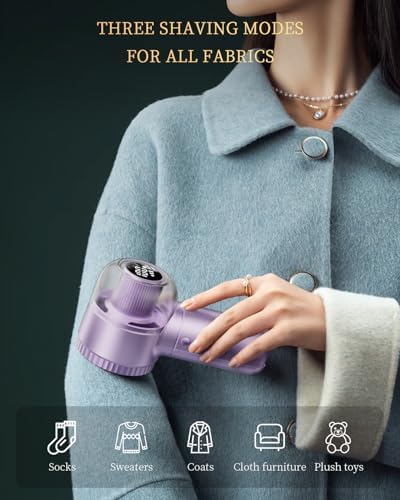 Fabric Shaver with Lint Brush, Large Lint Shaver with Digital Display