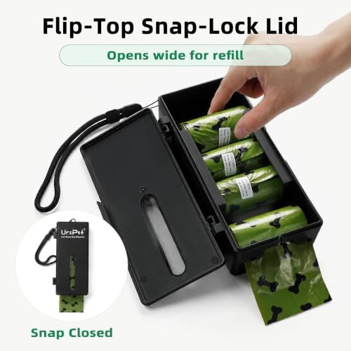 URSPET Dog Poop Bag Dispenser with 4 Rolls, Wall Mount Pet Waste Holder