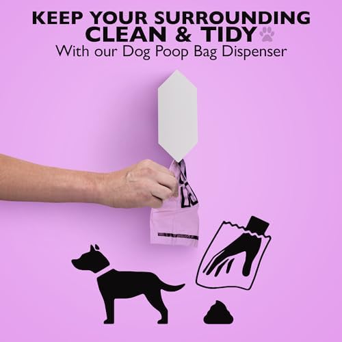 Dog Poop Bag Dispenser, Stainless-Steel and Powdercoated Black with Magnetic Door Latch, Indoor and Outdoor Rated, (Holds 8-9 Rolls-Not Included), 7.75" x 3.25", White