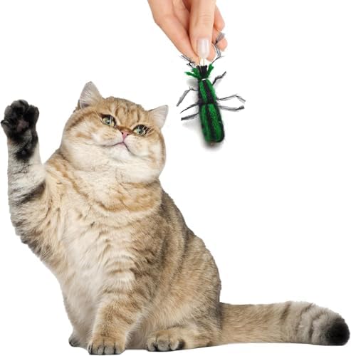 2 Inch Handmade Cat Toy Teaser Beetle (1, Green, Refill Only)