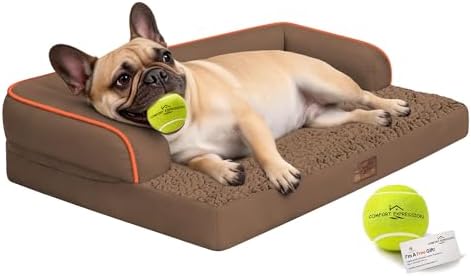 Comfort Expression Washable Dog Bed with Bolster for Medium to Large Dogs