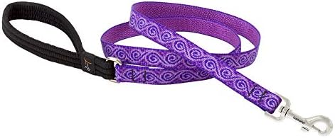 LupinePet Originals 3/4" Jelly Roll 4-Foot Padded Handle Leash for Medium and Larger Dogs