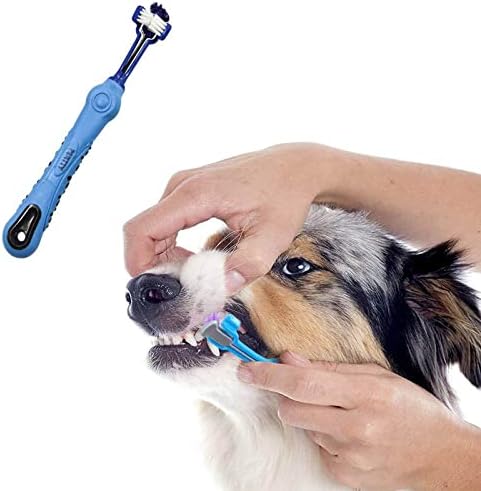 Orgrimmar 2 Pcs 3-Sided Pet Toothbrush Dog Cat Mouth Dental Teeth Care