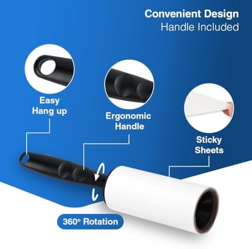 ARVO Lint Roller for Pet Hair and Dust, Lint Rollers for Clothes, Furniture’s and Carpet, Sticky Roller Contains 90 Sheets with 1 Handle with 1 Roll